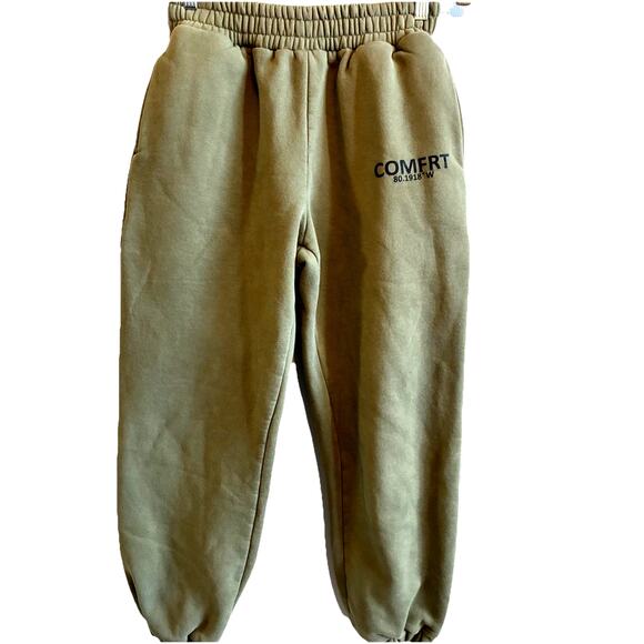 COMFRT Signature Sweatpants BAGGY Joggers Womens S Green Thick Grunge Comfy Warm - Picture 6 of 10